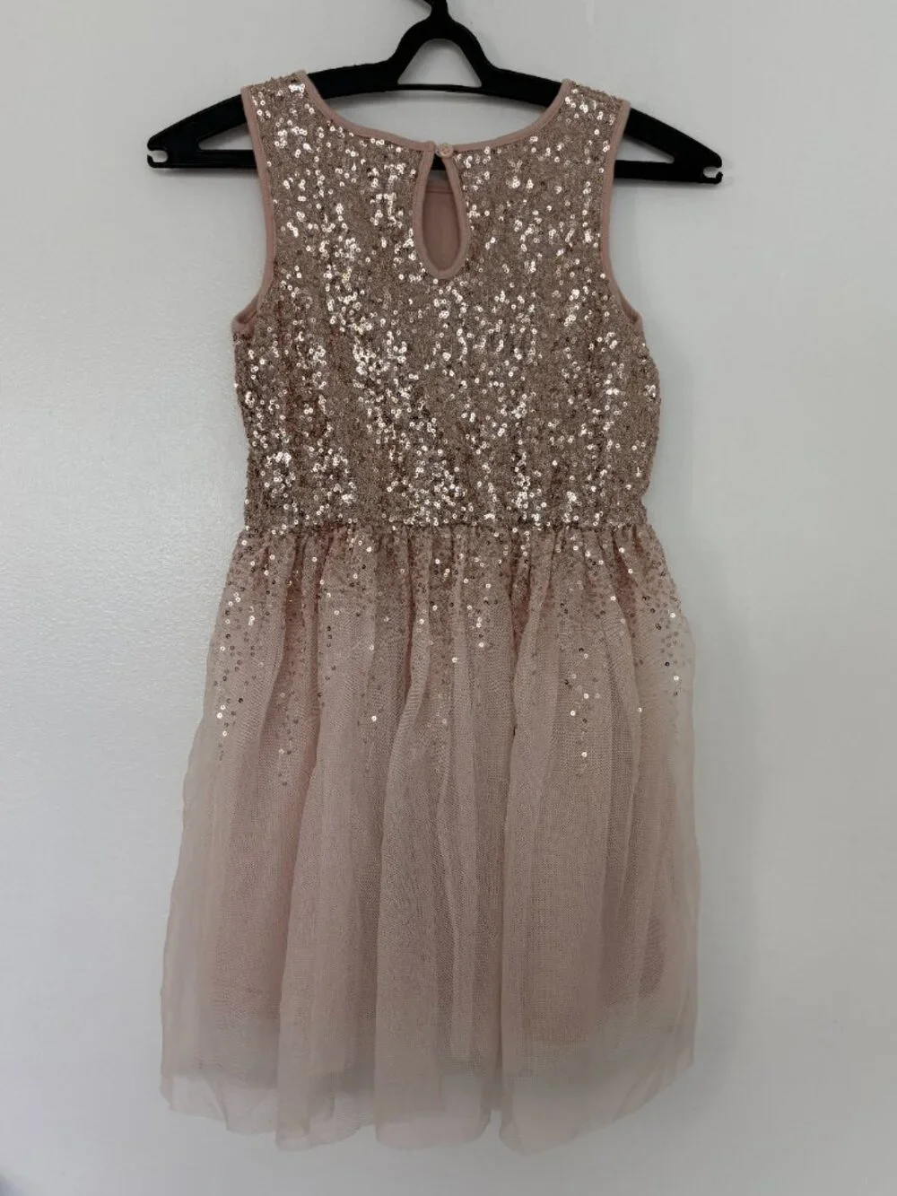 Gap Kids Blush Pink Sequin Tulle Sleeveless Dress Size M 8